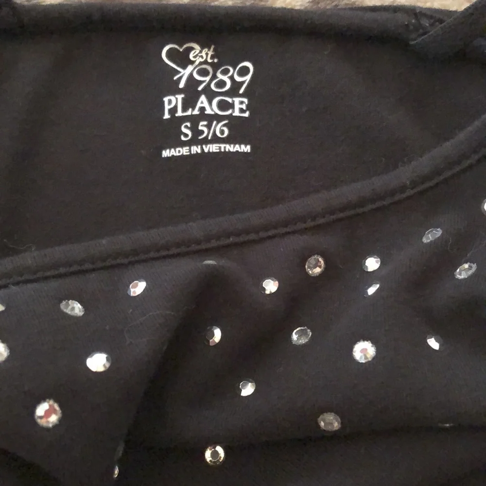 Children’s Place Black Jewel Cami Tank Top Size Small 5 6